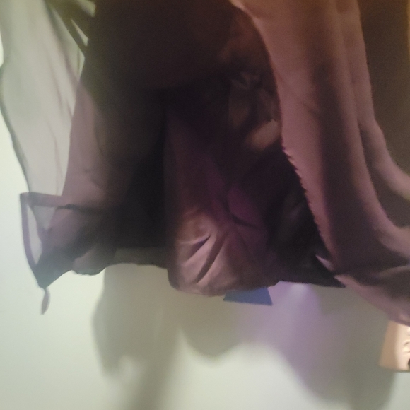 Bill Levkoff Women's Plum Chiffon Strapless Midlength Bridesmaid Gown Size 4 - Picture 6 of 16